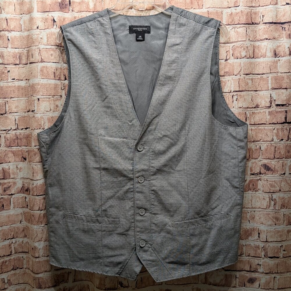 🧨🧨Attention Vest Gray Button-Up Size Large